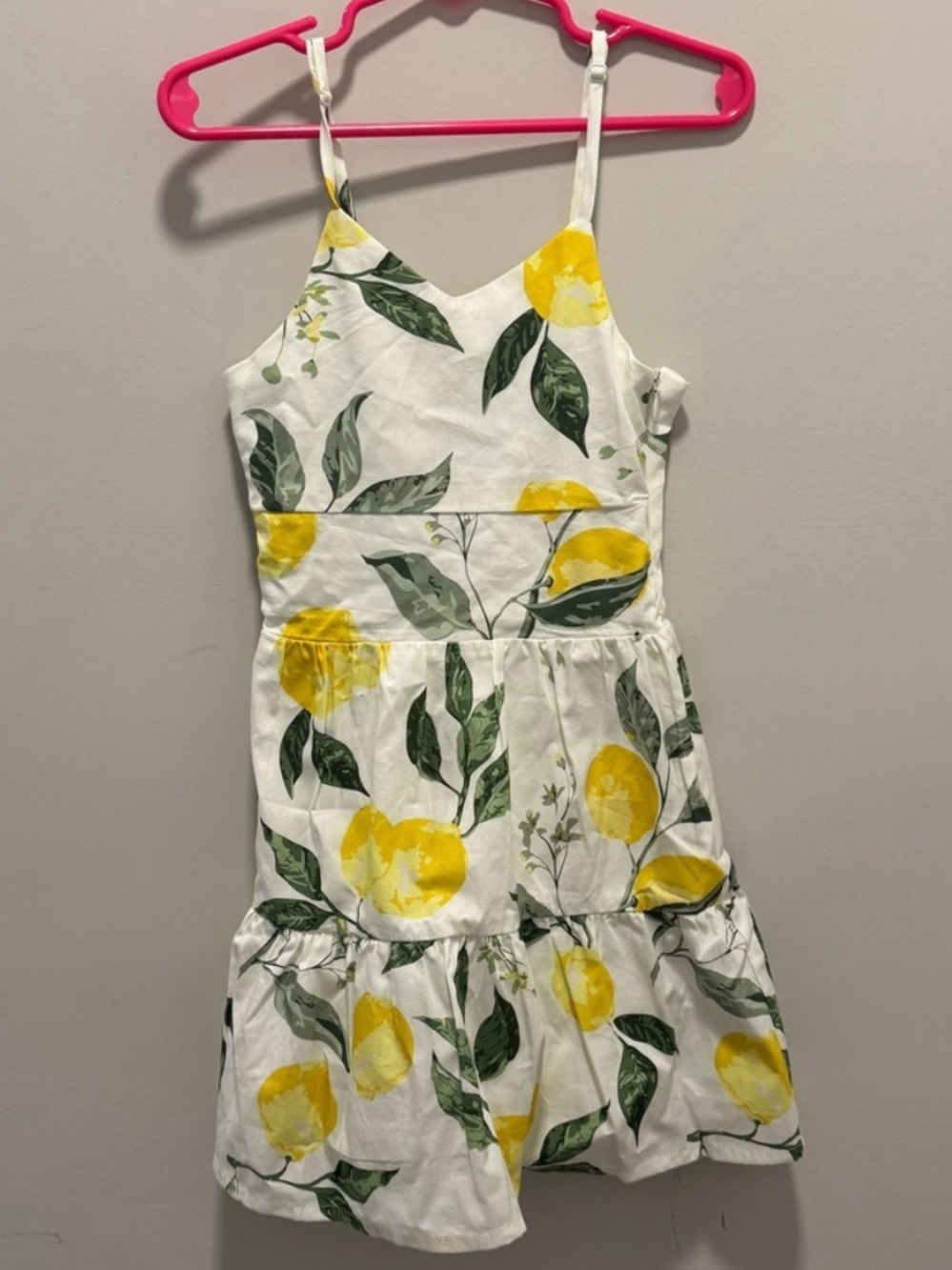 Aqua Kids Lemon Print Dress - Yellow and Green